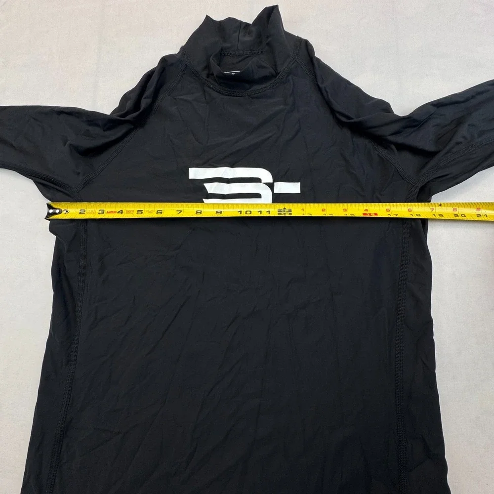 Bonassi Rash Guard Shirt Mens XL Black Long Sleeve UPF 40+ Swim Surf Scuba Dive